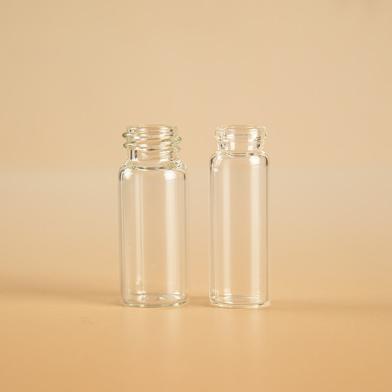 clear glass vials