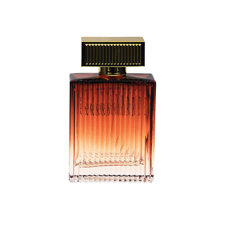 100ml Orange Stripes Parfume Glass Bottle with Gold Pump