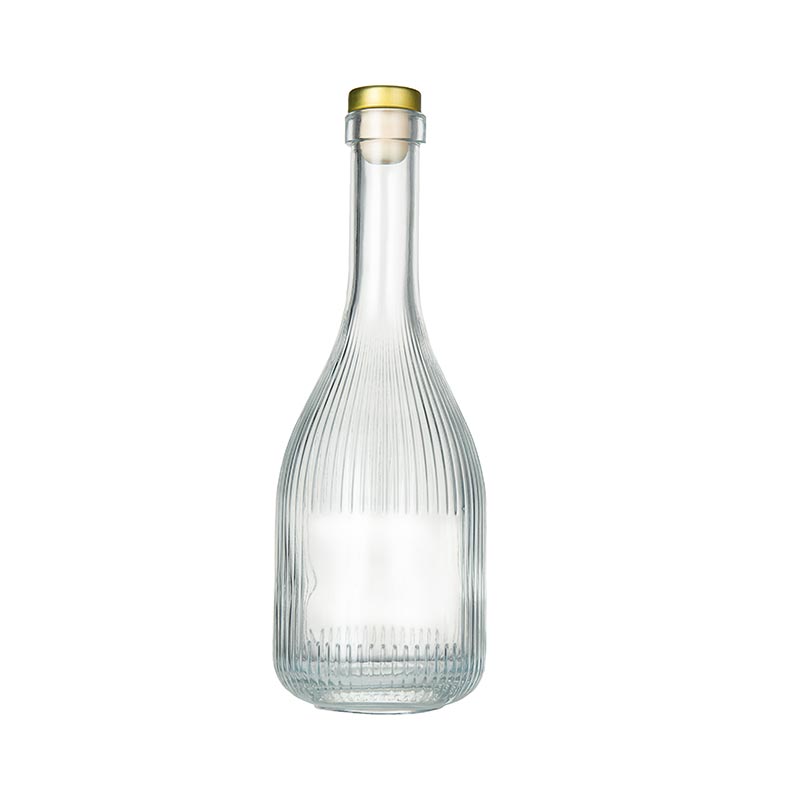 New Design Stripe Long Neck Glass Liquor Bottle for Whiskey Vodka - Xuzhou OLU Daily Products Co., Ltd.