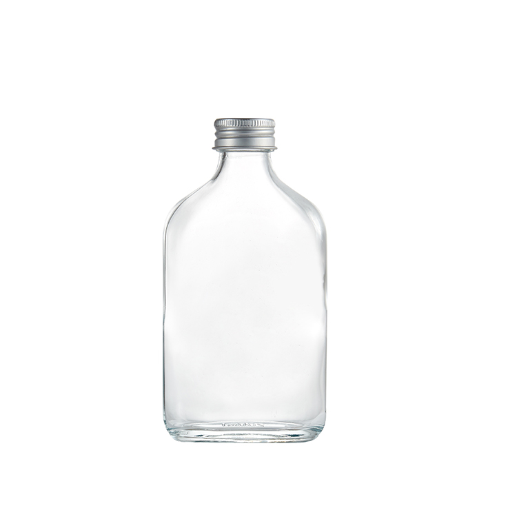 Transparent Wholesale Flat Flask Glass Beverage Liquor Whiskey Bottle - Xuzhou OLU Daily Products Co., Ltd.