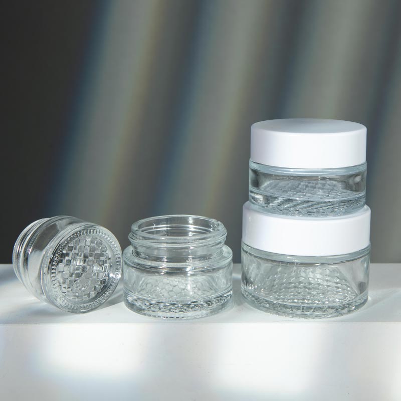 30g 50g Clear Round Skincare Cream Glass Jars