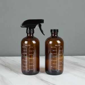 China Wholesale 250ml Hand Wash Bottle Supplier – 
 Home Cleaning Spray Glass Bottle 16oz Gardening Amber Boston Bottle – Nayi