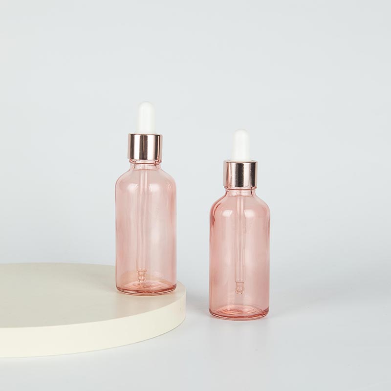 50ml Pink Face Serum Glass Dropper Bottle