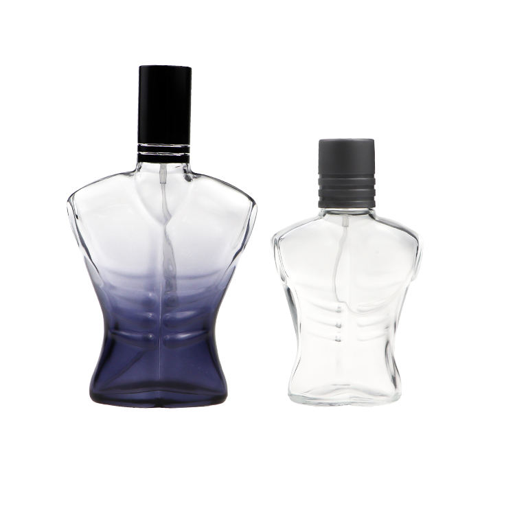 Man Body Perfume Atomizer Navy Blue Clear Mist Spray Glass Bottle