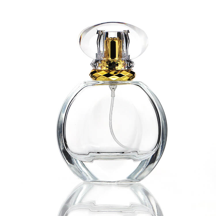 Fine Mist 50ML Flat Round Perfume Packaging Glass Bottle