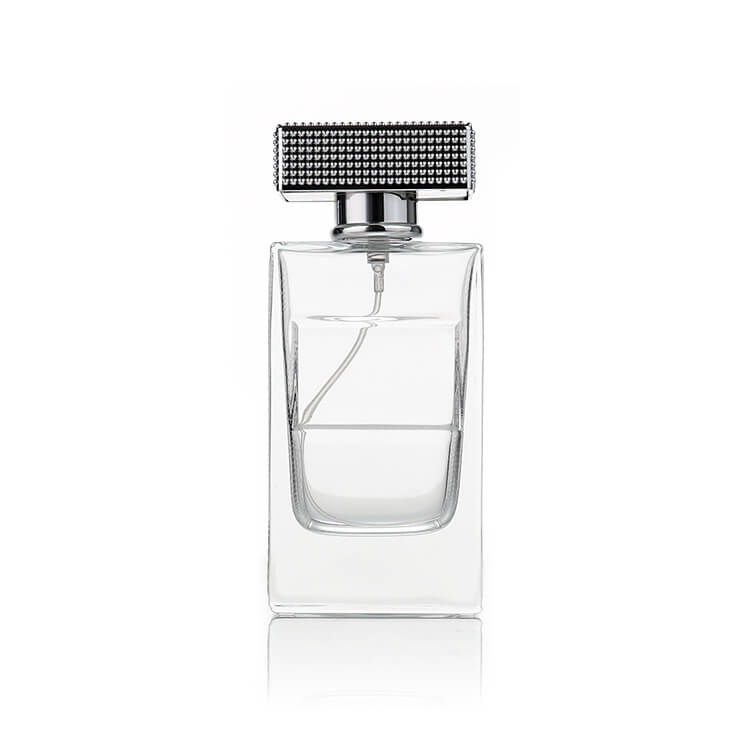 60ml Parfume Glass Bottle Square Cologne Spray Bottle with Lid