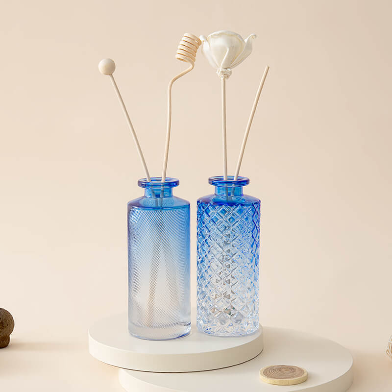 Column Carving 150ml Blue Ombre Aroma Glass Reed Diffuser Bottle - Xuzhou OLU Daily Products Co., Ltd.