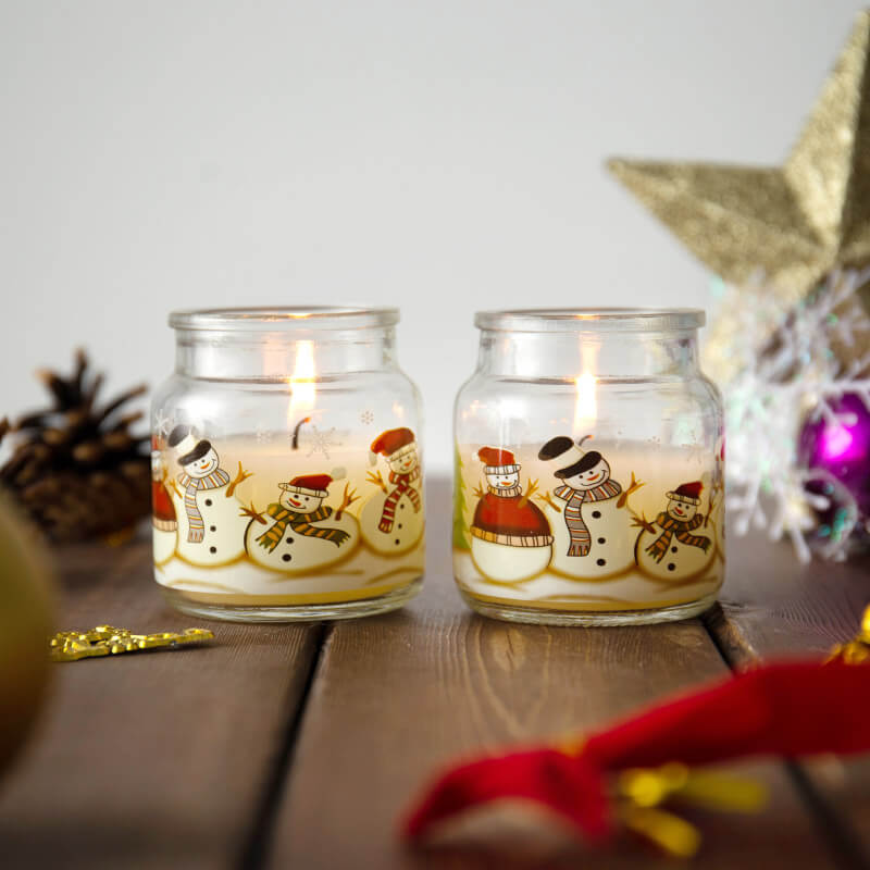 Customized Small Christmas Glass Candle Jars Gifts