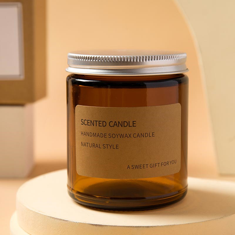 8 oz 16oz Straight Sided Clear Amber Soy Wax Glass Candle Jars - Xuzhou OLU Daily Products Co., Ltd.