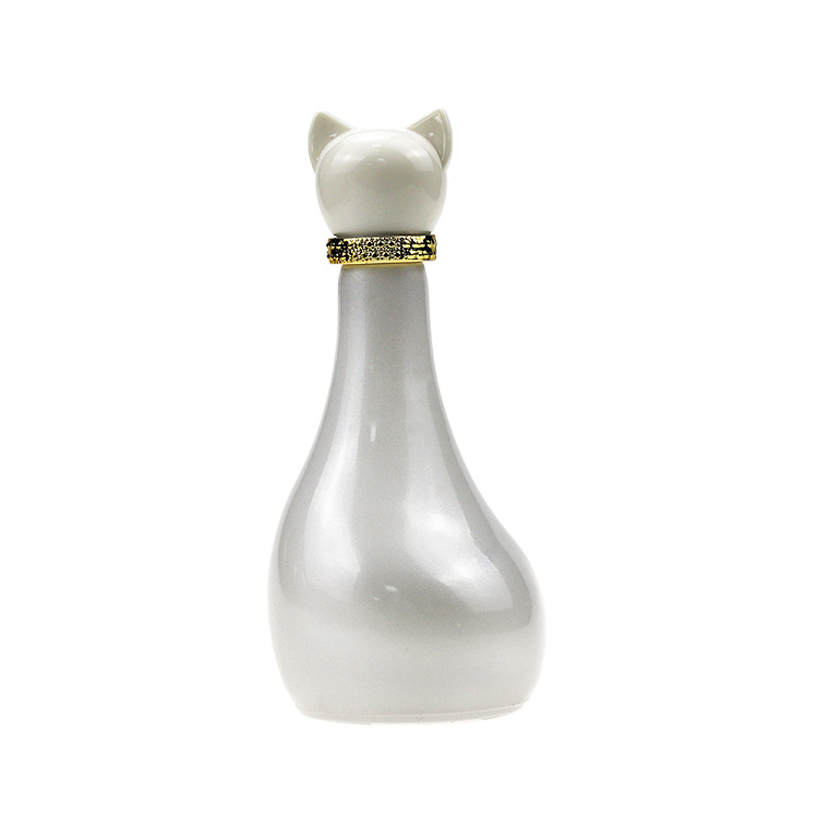 K-6808 Electroplated silver cat shape 50ML parfume bottle