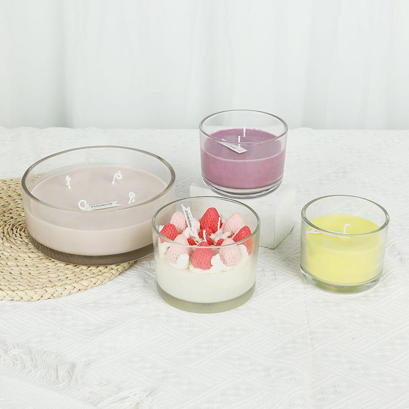 Large Round Wide Mouth Glass Candle Bowls