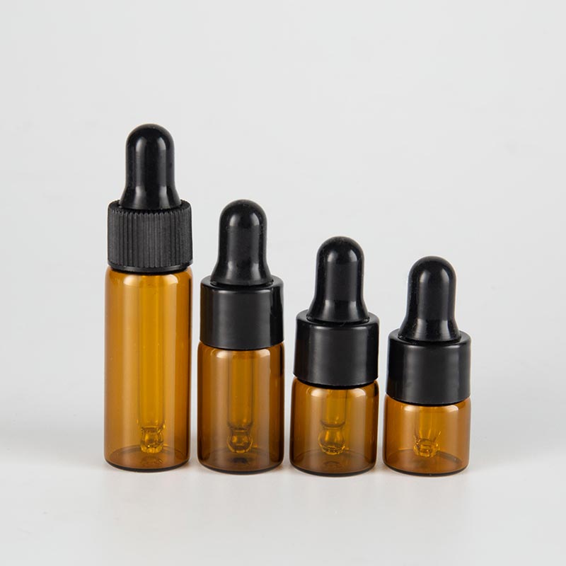 Mini Amber Essential Oil Glass Vials with Dropper