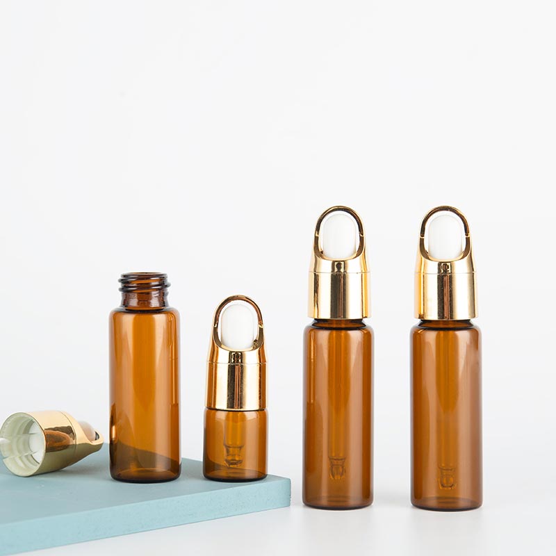 Mini Amber Luxury Cosmetic Oil Glass Dropper Vials