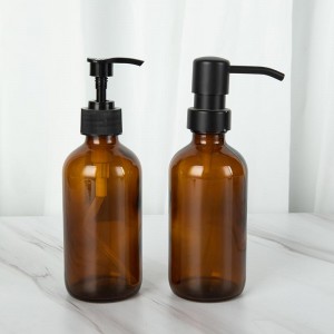 amber glass soap dispenser