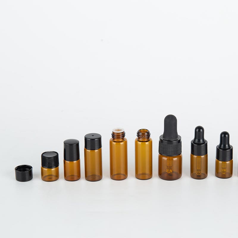 1ml 2ml 3ml Cosmetic Oils Amber Glass Vials with Dropper Cap - Xuzhou OLU Daily Products Co., Ltd.