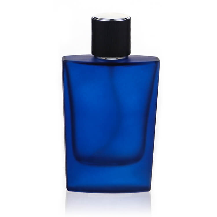 blue perfume glass bottle