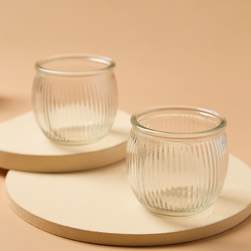200ml Striped Round Air Fresher Candle Glass Bowl - Xuzhou OLU Daily Products Co., Ltd.