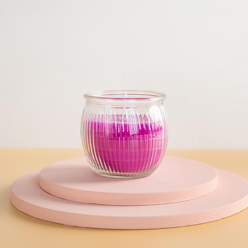 200ml Striped Round Air Fresher Candle Glass Bowl - Xuzhou OLU Daily Products Co., Ltd. Featured Image