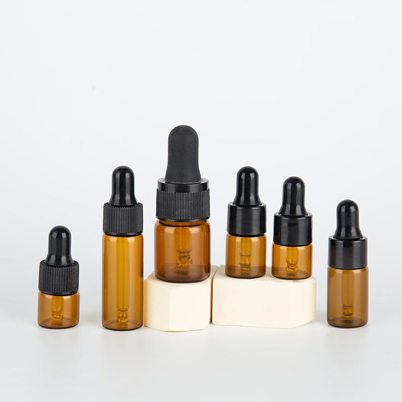1ml 2ml 3ml Cosmetic Oils Amber Glass Vials with Dropper Cap - Xuzhou OLU Daily Products Co., Ltd.