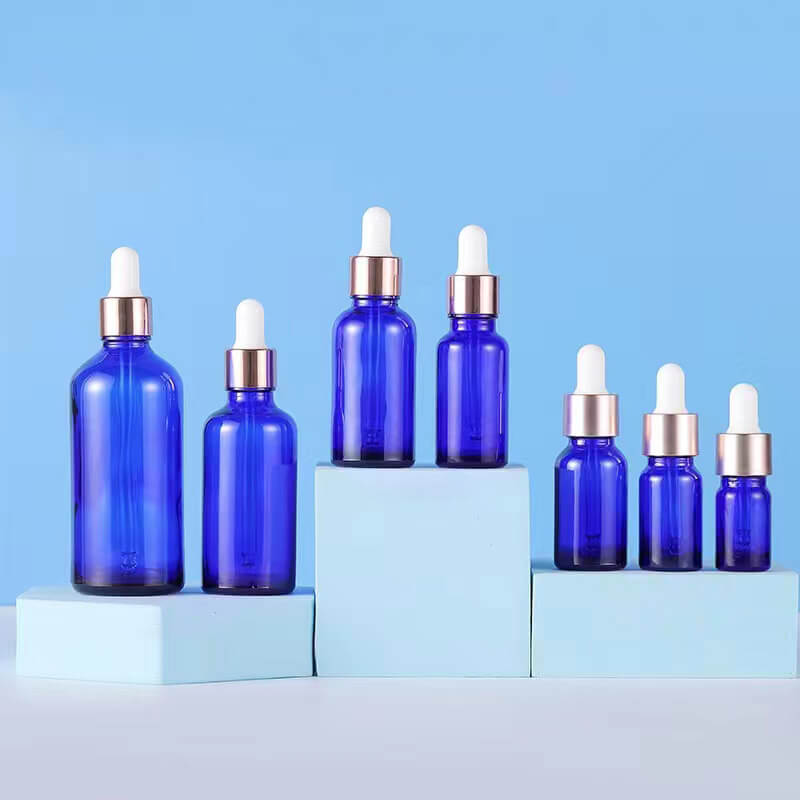 Cobalt Blue Dropper Glass Bottles for Lab Chemicals Tincture - Xuzhou OLU Daily Products Co., Ltd. Featured Image