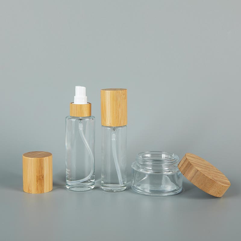 cosmetics cream glass bottles and jars
