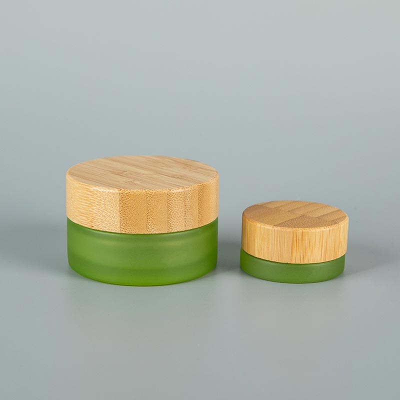 Green 5g Eye Cream Jar 100g Face Mask Glass Container with Bamboo Lid - Xuzhou OLU Daily Products Co., Ltd. Featured Image