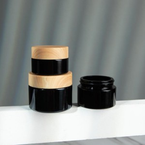 China Wholesale Cream Bottles Wholesale Factory – 
 Black Cosmetic Container Plastic Lid 15g 30g 50g Glass Cream Jar – Nayi