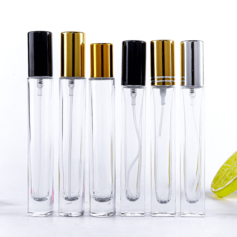 Mini 10ml Slender Square Round Travel Perfume Glass Bottles - Xuzhou OLU Daily Products Co., Ltd.