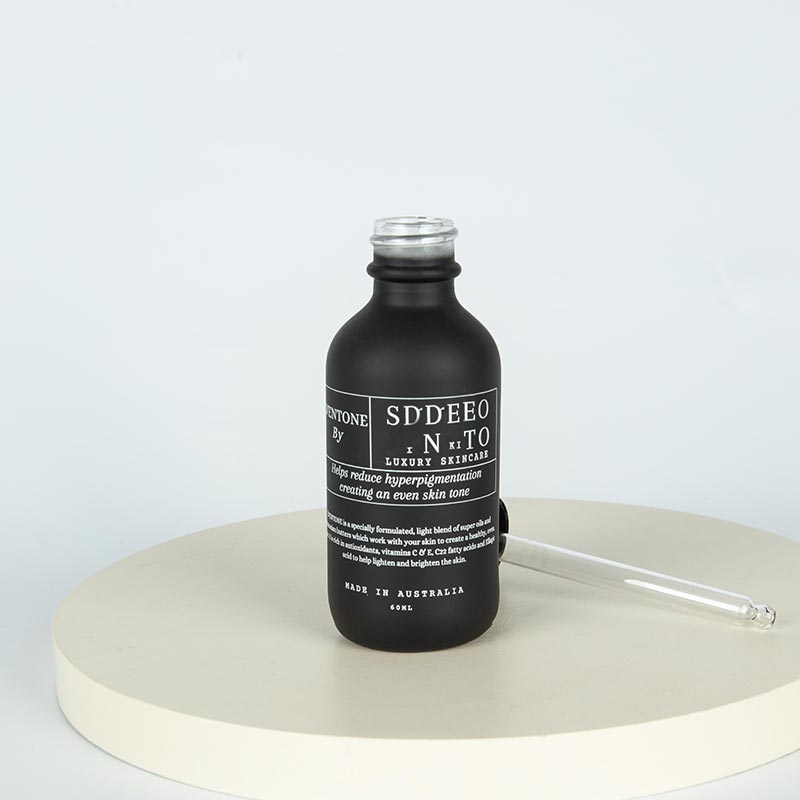 50ml Logo Printed Frosted Black Serums Glass Dropper Bottle - Xuzhou OLU Daily Products Co., Ltd.