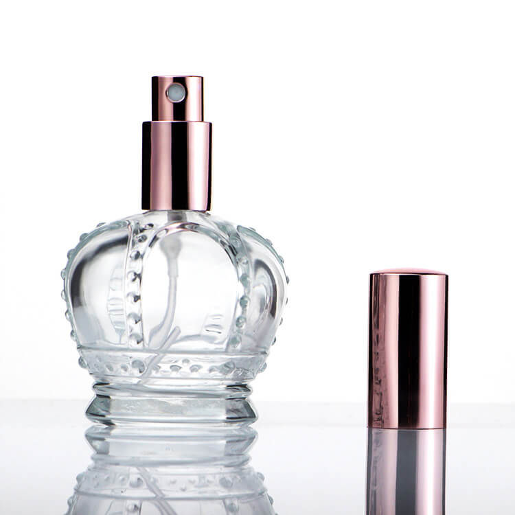 Exquisite 80ml Glass Perfume Bottle with Rose Gold Cap