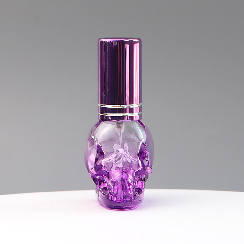 Colored 8ml Skull Parfume Bottle Mini Glass Sprayer Bottle