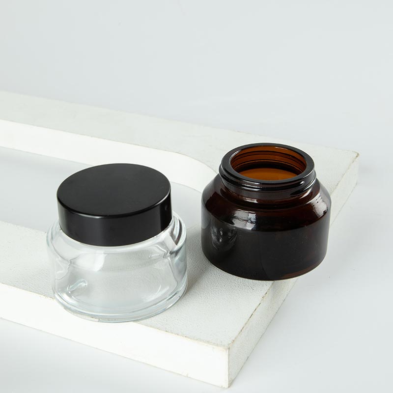 Moisturizing Cream Container Amber Clear 30g 50g Glass Makeup Jar - Xuzhou OLU Daily Products Co., Ltd.