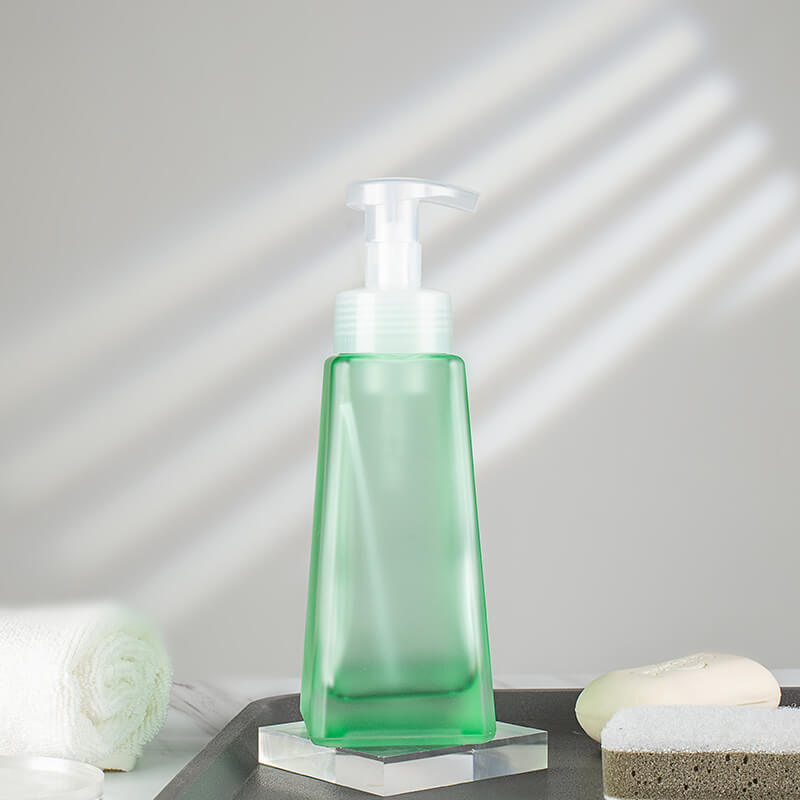 380ml Green Foam Pump Bathroom Body Wash Glass Dispenser
