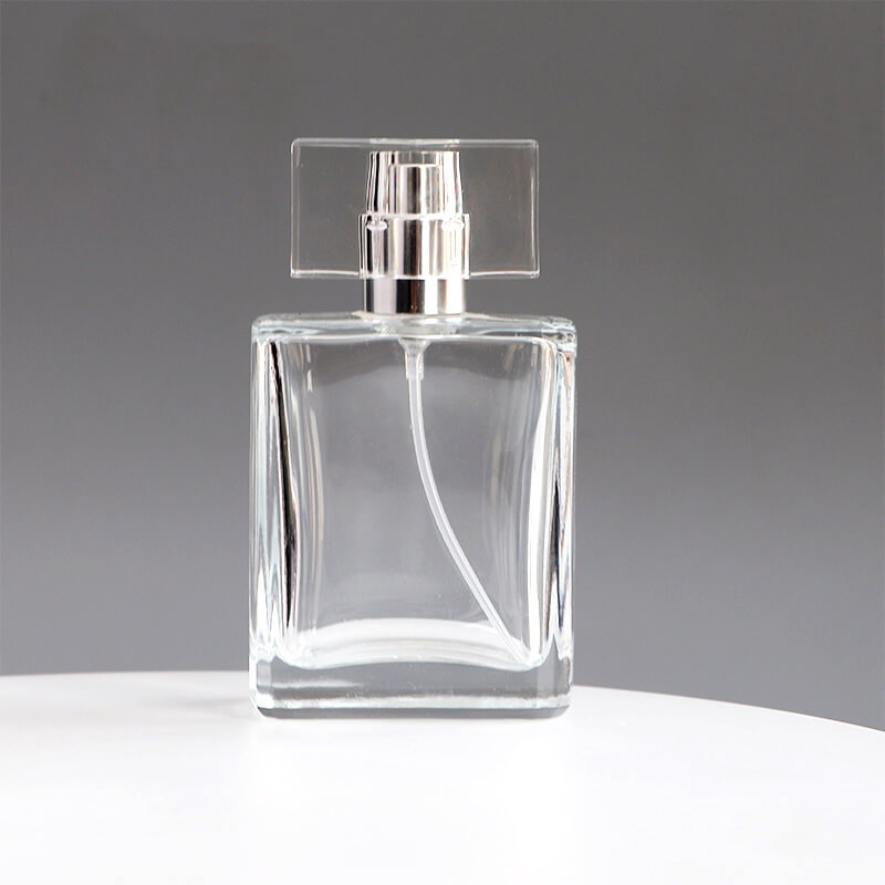 50ml Square Perfume Atomizer Glass Bottle with Sprayer Cap