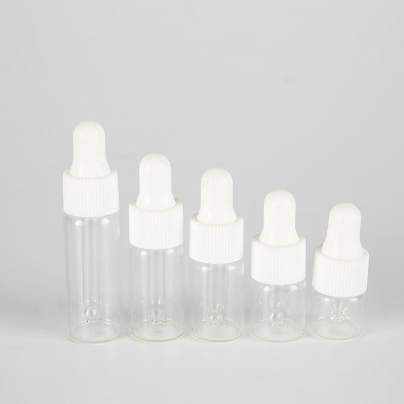 1ML 2ML 3ML Transparent Glass Dropper Vials for Cosmetic