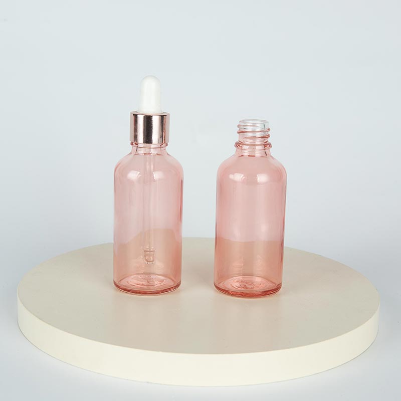 50ml Pink Luxury Serum Essential Oil Glass Dropper Bottle