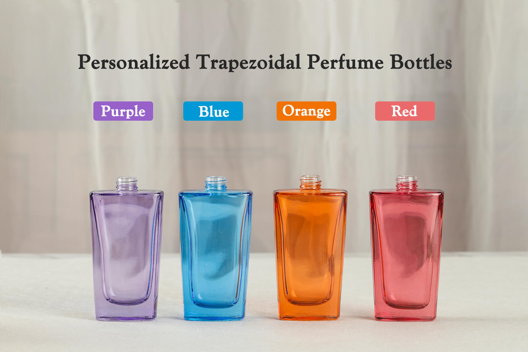 Trapezoidal Perfume Glass Bottles