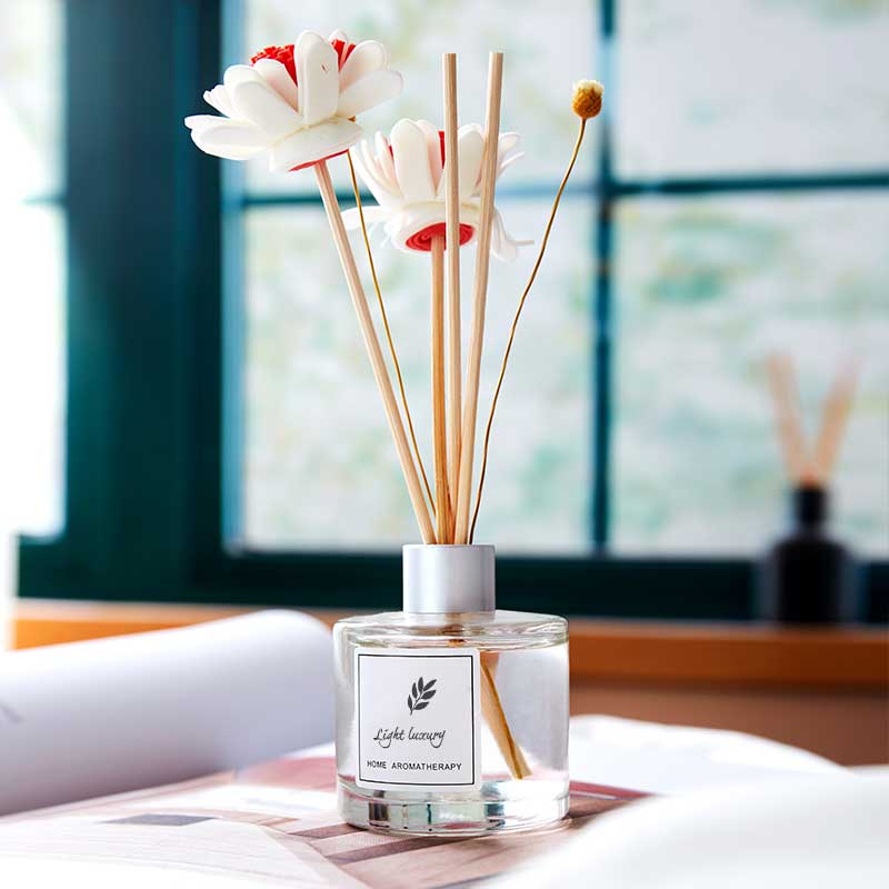 Flower Sticks 100ml Clear Round Reusable Oil Diffuser Bottle - Xuzhou OLU Daily Products Co., Ltd.