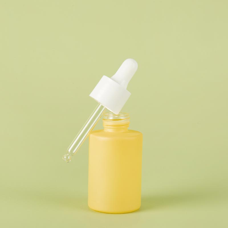 1OZ Yellow Frosting Serum Lotion Glass Bottles with Dropper Pump - Xuzhou OLU Daily Products Co., Ltd.