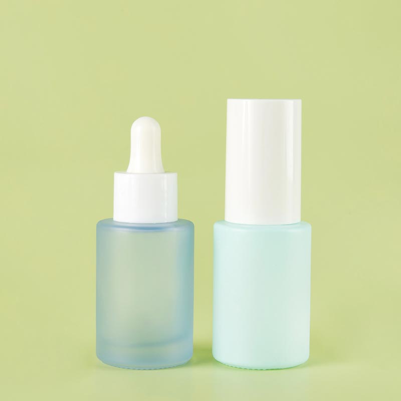 30ml Custom Blue Dropper Pump Glass Cosmetic Bottle for Essential Oil