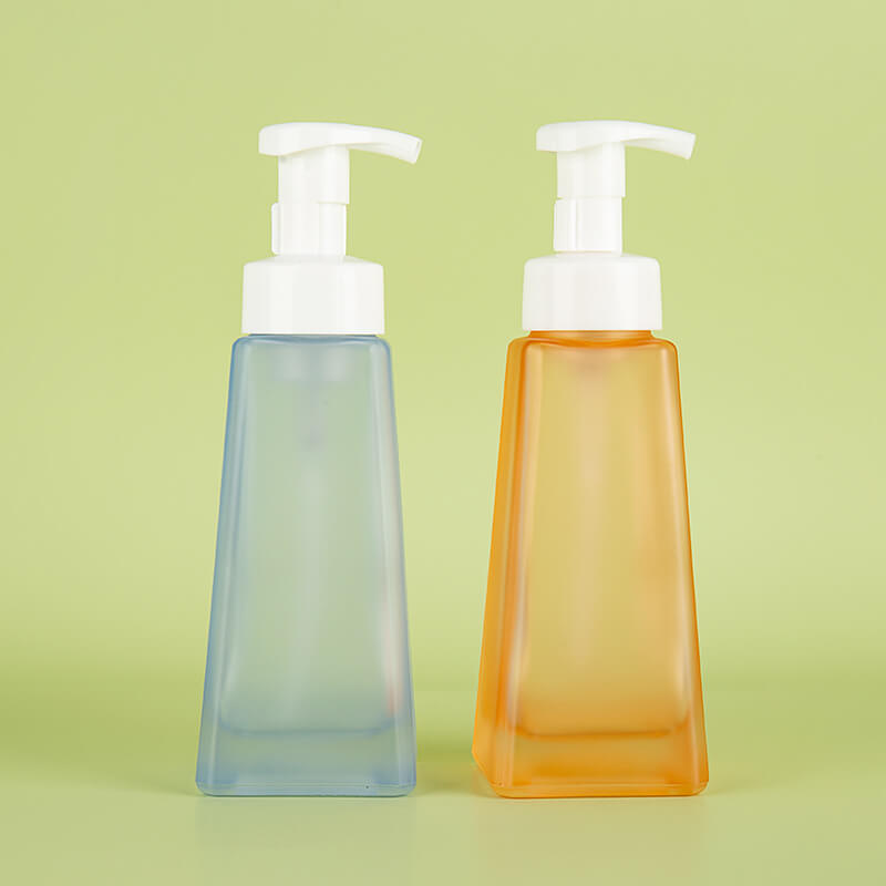 375ML Orange Square Hand Wash Shampoo Glass Dispenser - Xuzhou OLU Daily Products Co., Ltd.