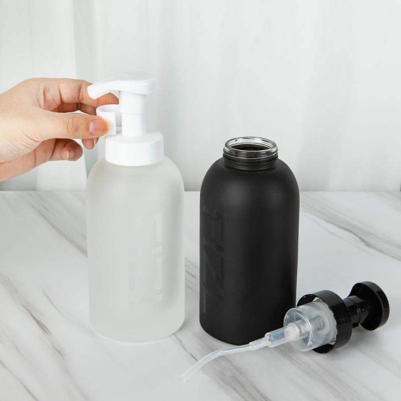 Black Frosted Hand Sanitizer Bottles 375ml Foam Soap Glass Dispenser - Xuzhou OLU Daily Products Co., Ltd.