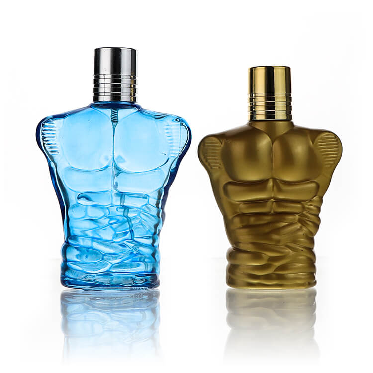 Men’s Body Perfume Bottle Blue Gold 70ml Parfume Glass Atomizer