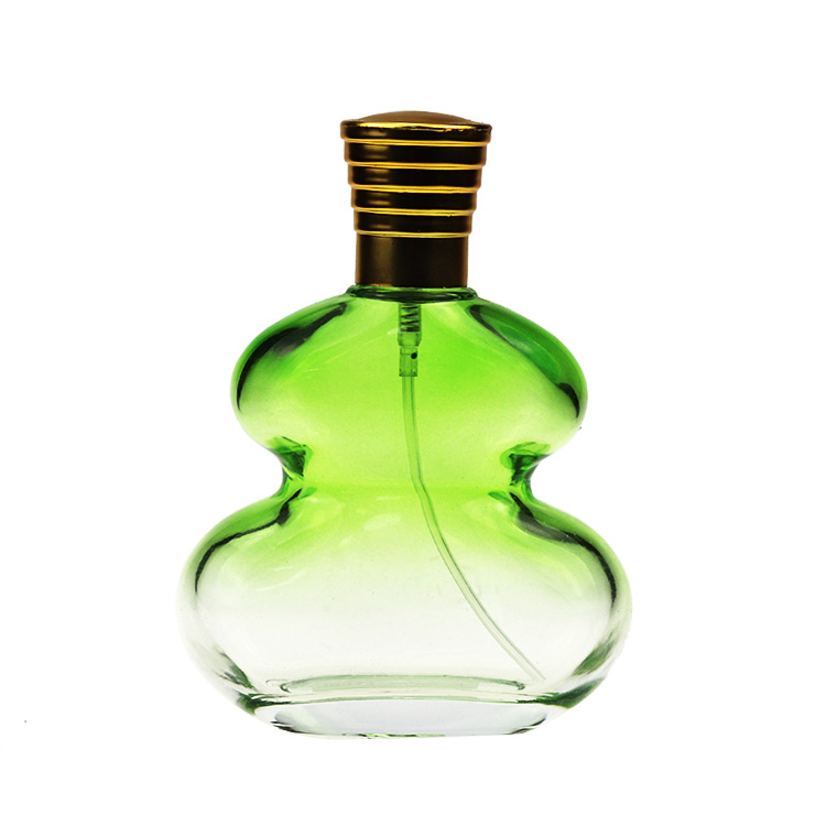 k-6653 110ml Gourd Shaped Green Perfume Glass Spray Bottle
