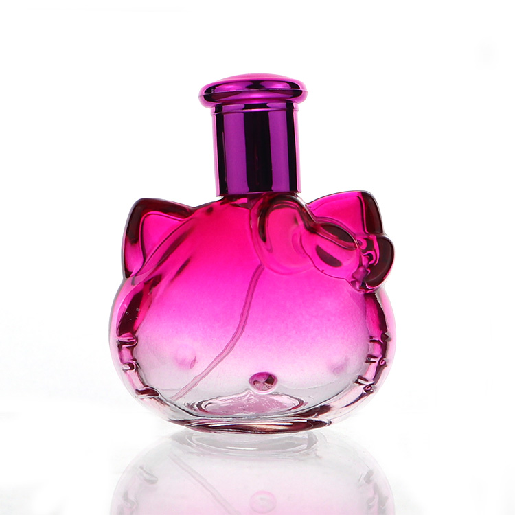 k-6961 75ml Cute Cat Shaped Pink Parfume Glass Bottle