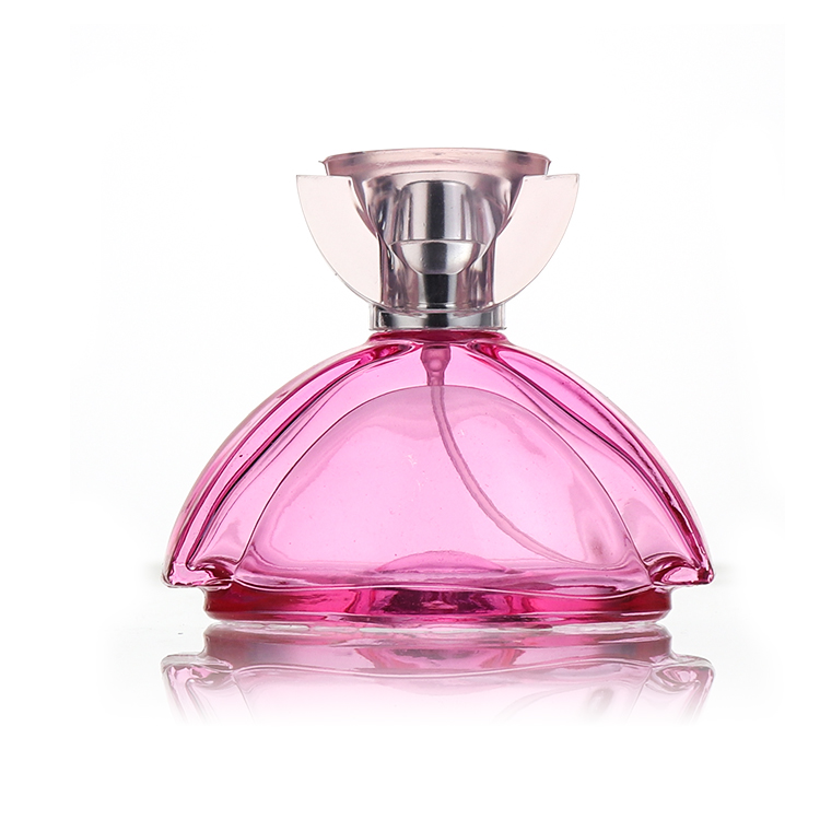 k-7135 50ml Semicircle Pink Glass Perfume Atomizer