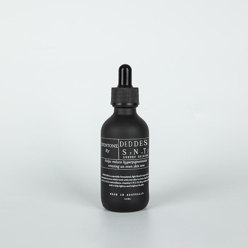 50ml Logo Printed Frosted Black Serums Glass Dropper Bottle
