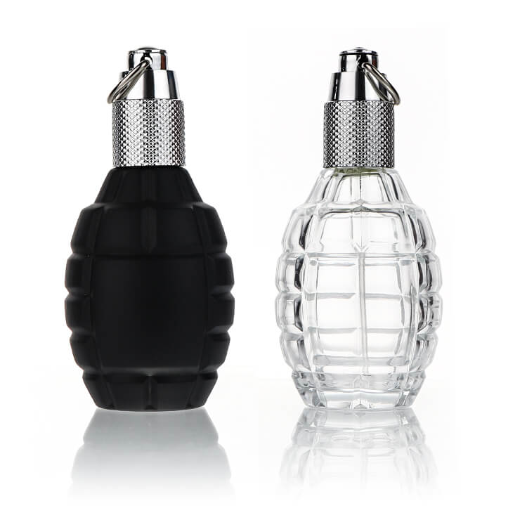 Grenade-shaped Spray Bottle Black Clear 100ml Men Perfume Atomizer