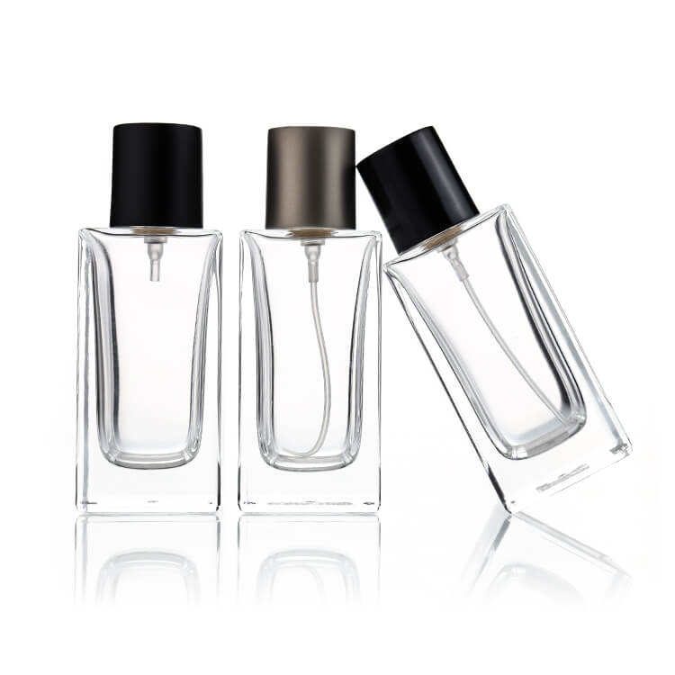 30ml-120ml Square Clear Glass Perfume Bottle with Metal Lid - Xuzhou OLU Daily Products Co., Ltd.