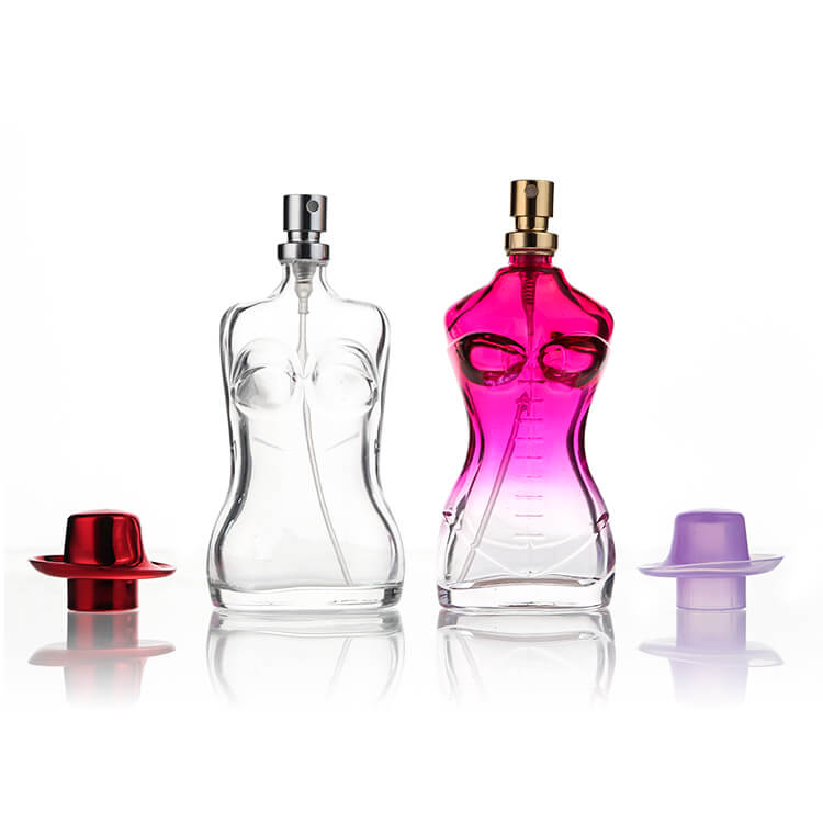 65ml Pink Clear Perfume Bottle Women Body Shape Glass Atomizer - Xuzhou OLU Daily Products Co., Ltd.